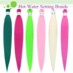 6Pcs Pre Stretched Colorful Braiding Hair 26 Inch Rainbow Braiding Hair Extensions