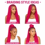 26 Inch Hot Pink Pre Stretched Braiding Hair