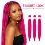 26 Inch Hot Pink Pre Stretched Braiding Hair