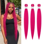 26 Inch Hot Pink Pre Stretched Braiding Hair