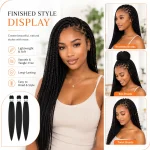 Black Pre Stretched Braiding Hair 26 Inch 3 Packs