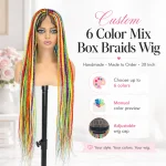 Custom 6 Color Mix Box Braids Wig