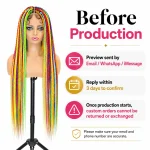Custom 6 Color Mix Box Braids Wig