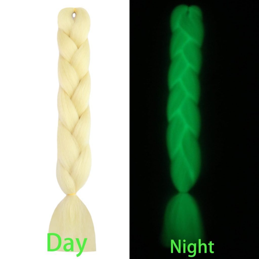 5Pcs 613 Blonde Glow in the Dark Braiding Hair 24 Inch Jumbo Braiding Hair