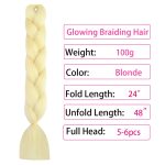 5Pcs 613 Blonde Glow in the Dark Braiding Hair 24 Inch Jumbo Braiding Hair