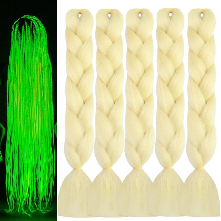 5Pcs 613 Blonde Glow in the Dark Braiding Hair 24 Inch Jumbo Braiding Hair
