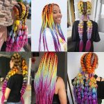 Rainbow Colorful Braiding Hair Pre Stretched