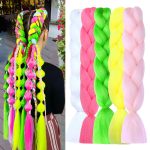 5Pcs Glow in the Dark Braiding Hair 24 Inch Colorful Jumbo Braiding Hair Extensions