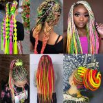 5Pcs Glow in the Dark Braiding Hair 24 Inch Colorful Jumbo Braiding Hair Extensions