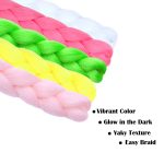 5Pcs Glow in the Dark Braiding Hair 24 Inch Colorful Jumbo Braiding Hair Extensions