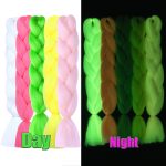 5Pcs Glow in the Dark Braiding Hair 24 Inch Colorful Jumbo Braiding Hair Extensions